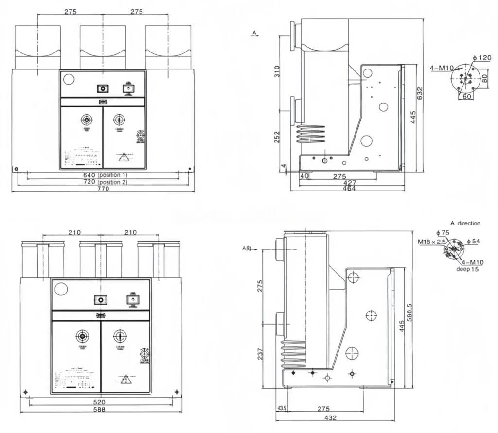 VS1 ZN63A handcartseries of indoor high voltage vacuum circuit breaker (8)
