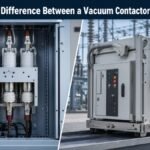 Side-by-side comparison of a vacuum contactor and a vacuum circuit breaker in an industrial switchgear setting