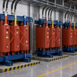 Dry-type distribution transformers in an industrial switchgear room