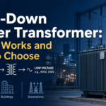 Step-down power transformer for industrial power distribution