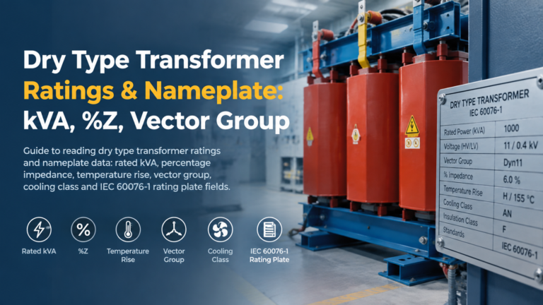 Dry Type Transformer Ratings & Nameplate: kVA, %Z, Vector Group