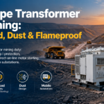 Flameproof dry type mining transformer assembly built for underground coal mine power distribution