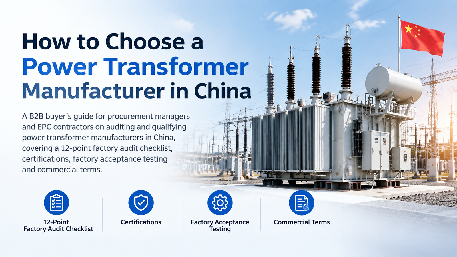 Industrial power transformers on a production line at a power transformer factory in China