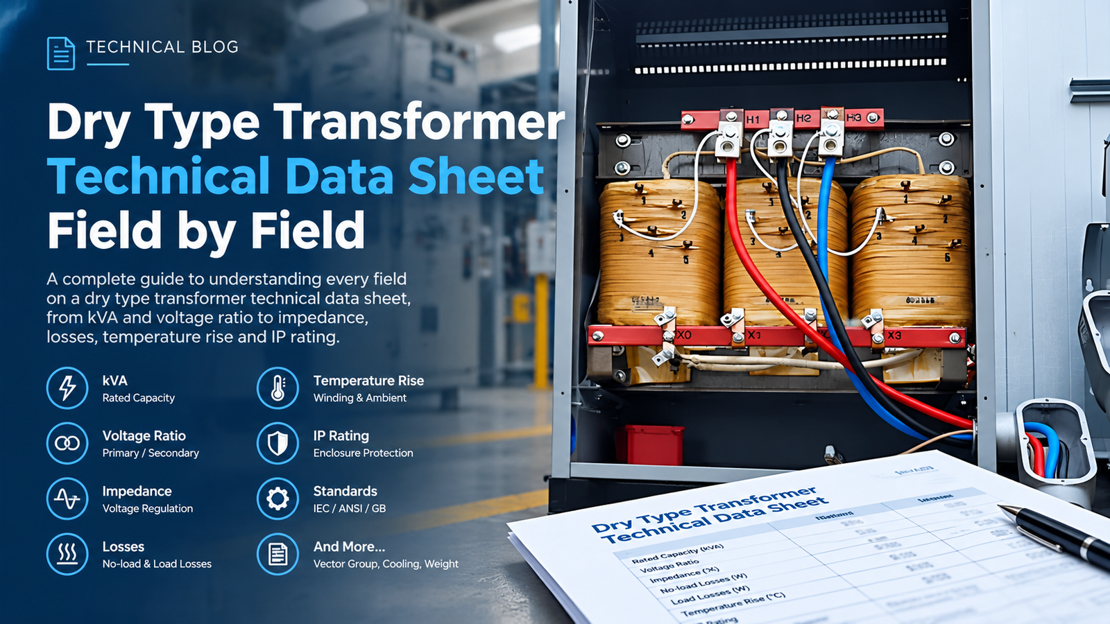 Dry type transformer technical data sheet field by field guide
