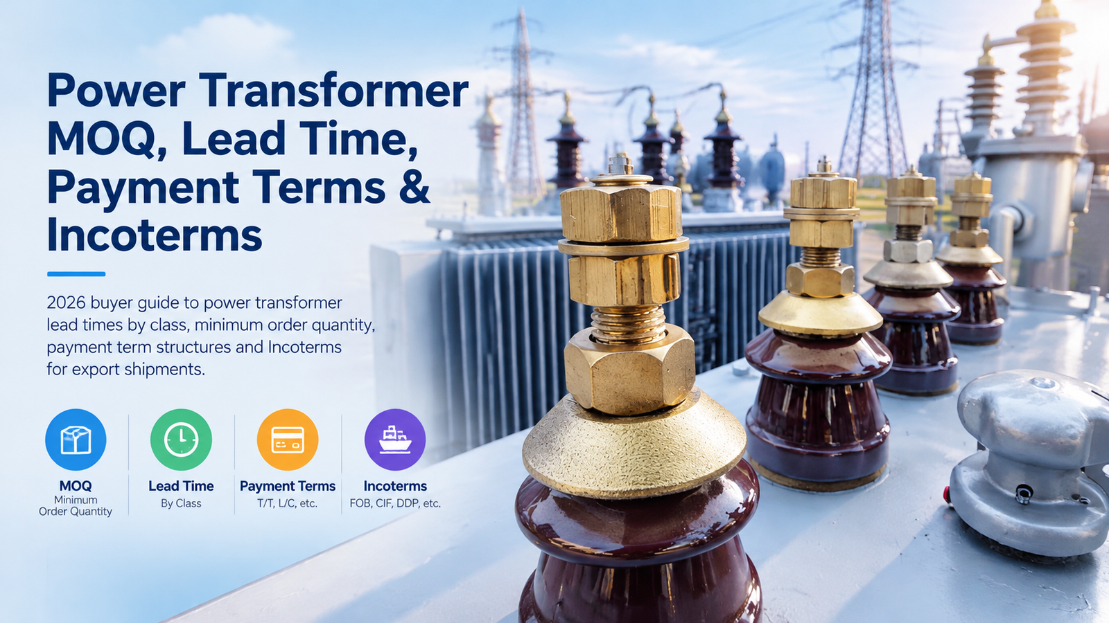 Oil-immersed power transformer with export packing prepared for shipment