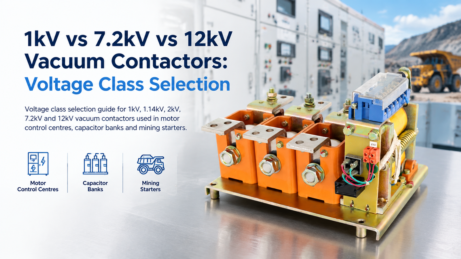 Vacuum contactors of different voltage classes for medium voltage motor control